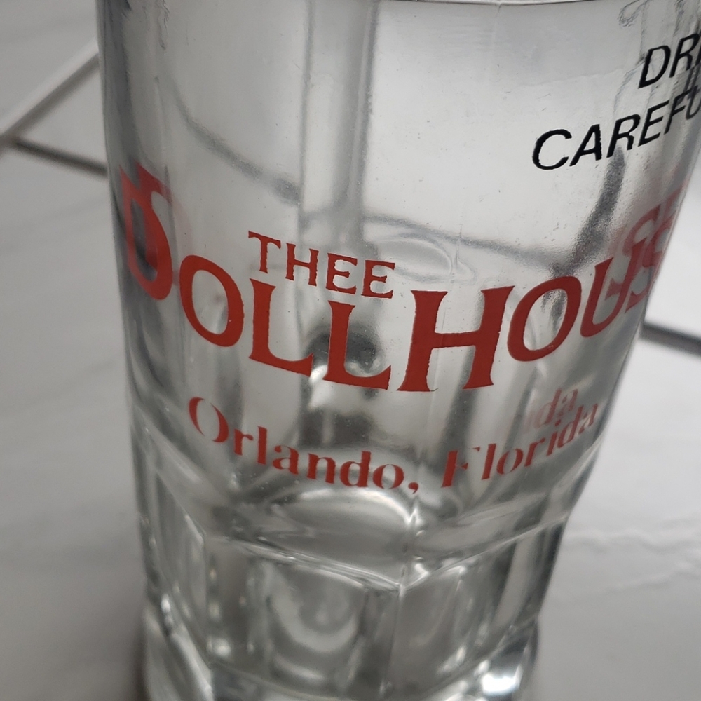Vintage like new "Thee Dollhouse" glass Beer mug, heavy and sturdy